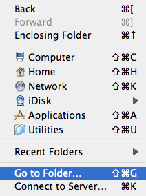 The Finder's "Go" menu