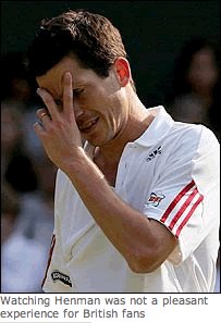 Henman gives his fans the two finger salute